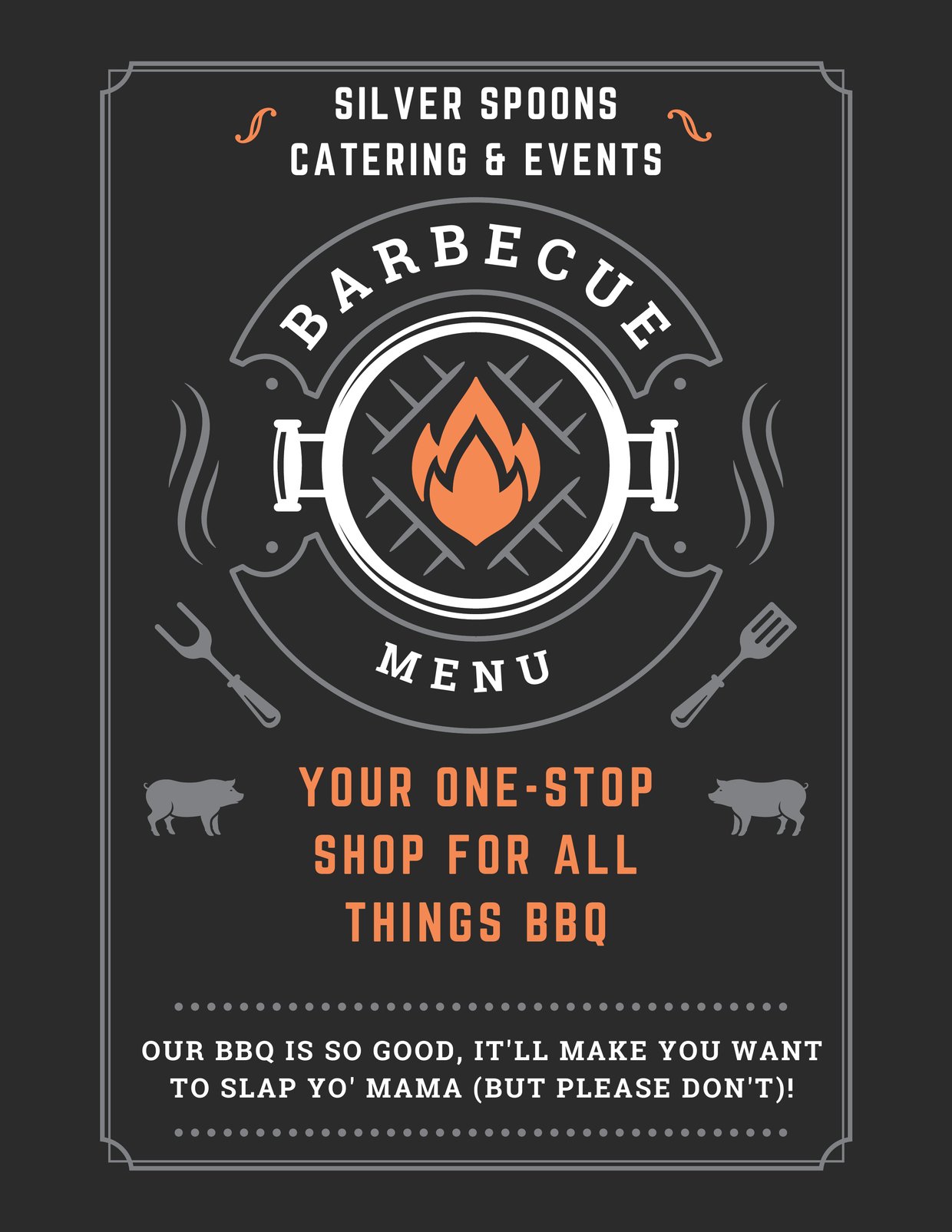 2026 BBQ party menu, page 1
