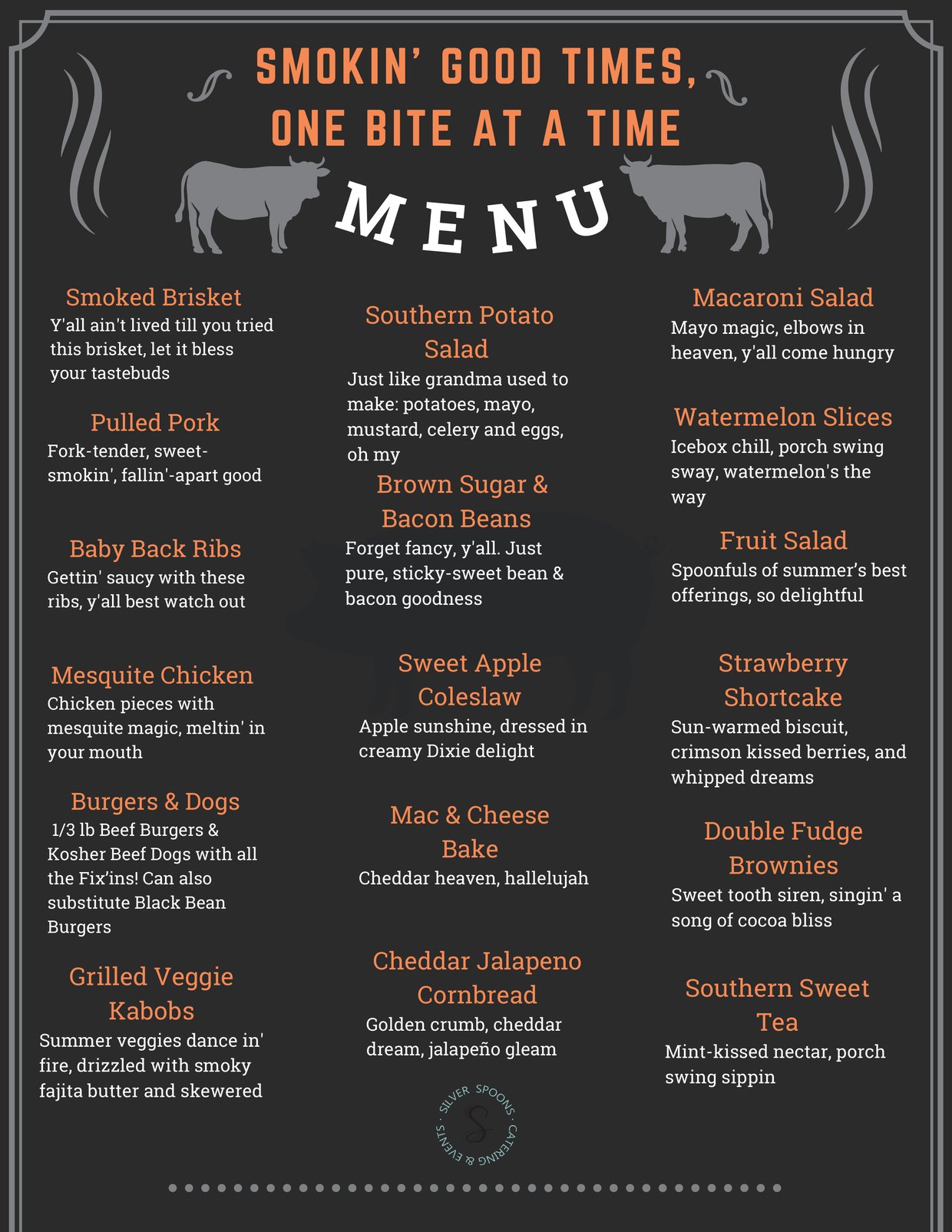 2026 BBQ party menu, page 2