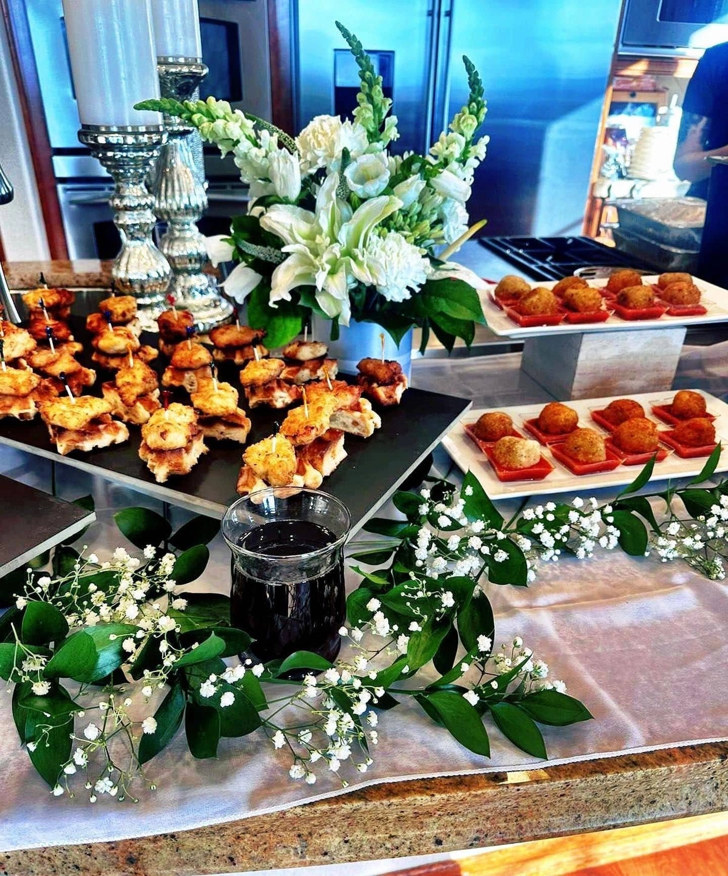 Passed holiday appetizers at a Denver cocktail party