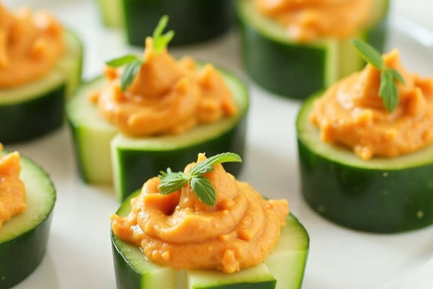 Cucumber Hummus Bites catering Denver