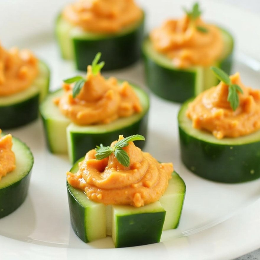 Cucumber Hummus Bites catering Denver
