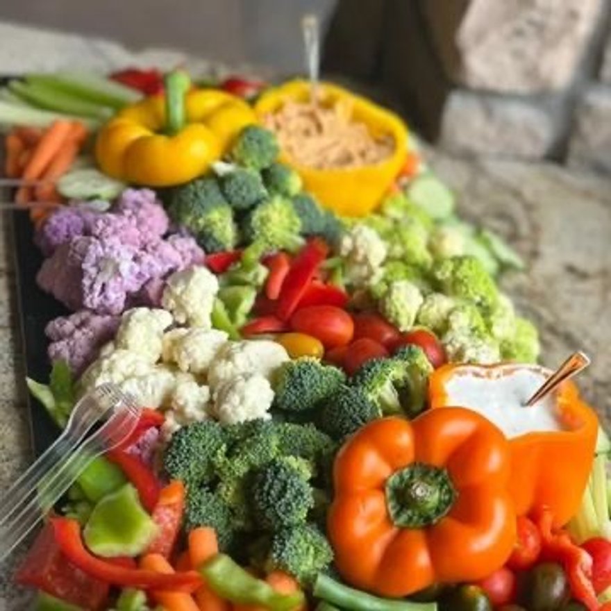 Farm Fresh Vegetable Crudité party platters Denver