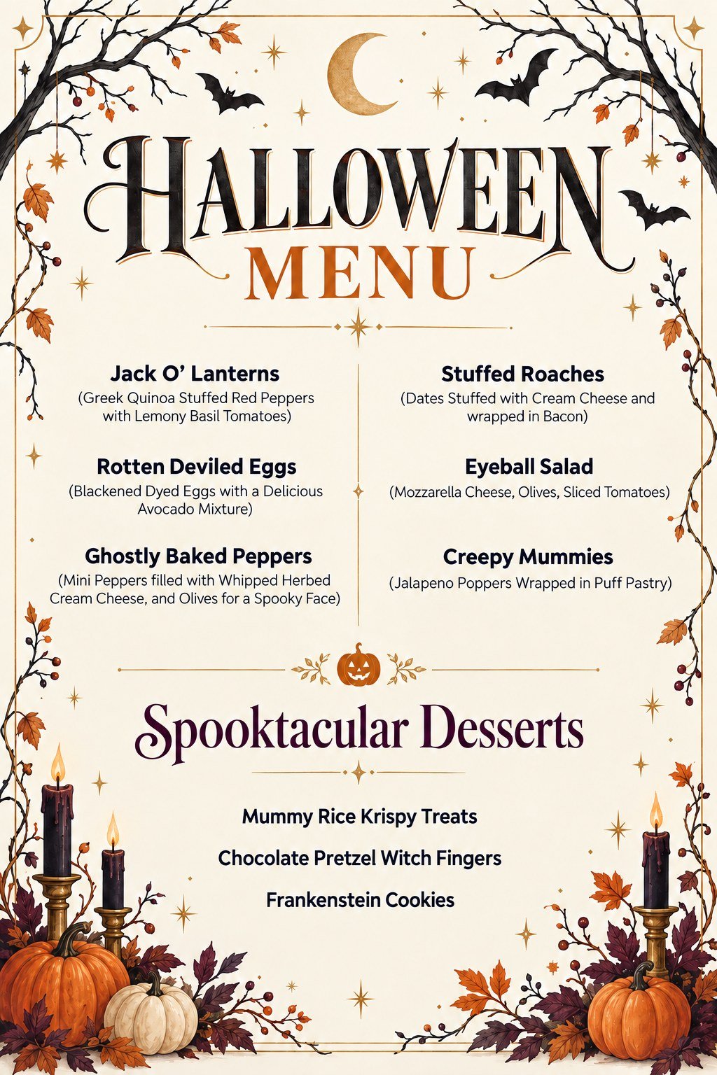 2026 Halloween catering menu