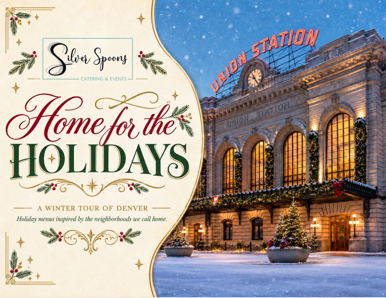 Home for the Holidays 2026 holiday catering menu cover