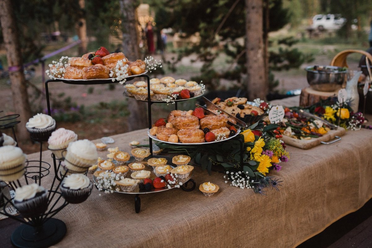 Jazz wedding catering spread Denver