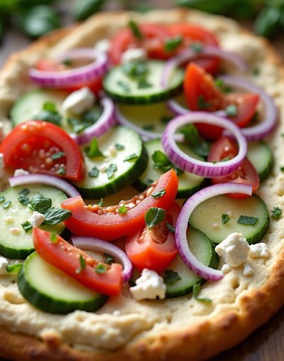 Mediterranean Flatbread vegetarian catering Denver