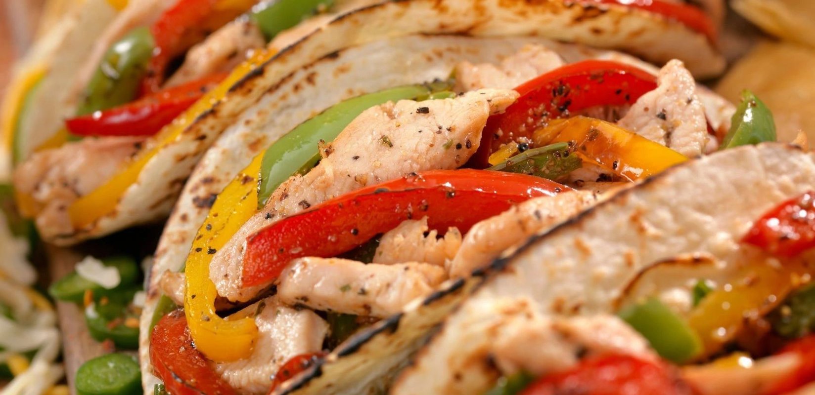 Chicken fajita tacos with roasted peppers from a Silver Spoons Southwest office lunch