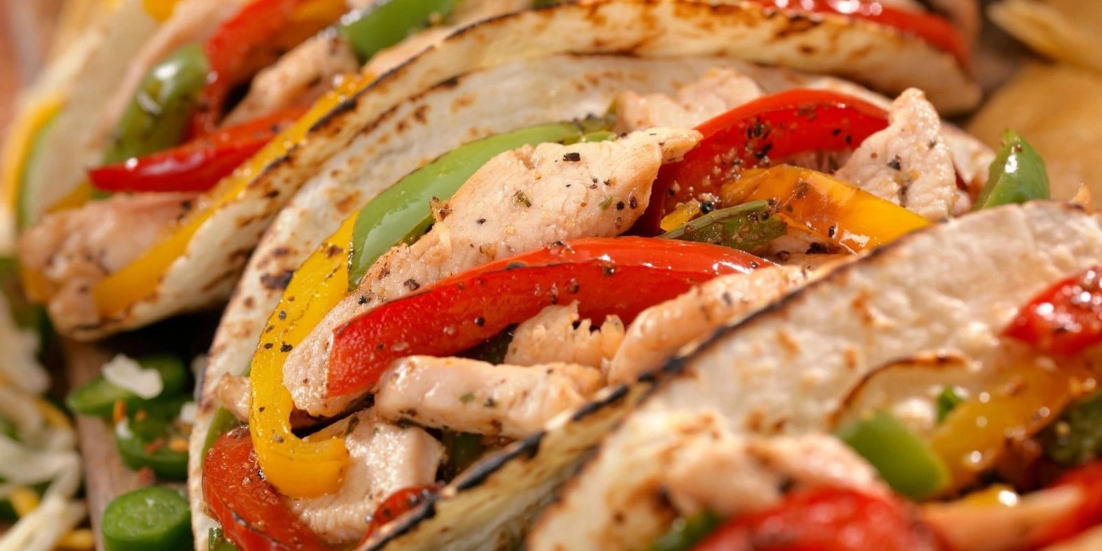 Chicken fajita tacos with roasted peppers from a Silver Spoons Southwest office lunch