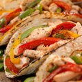 Chicken fajita tacos with roasted peppers from a Silver Spoons Southwest office lunch