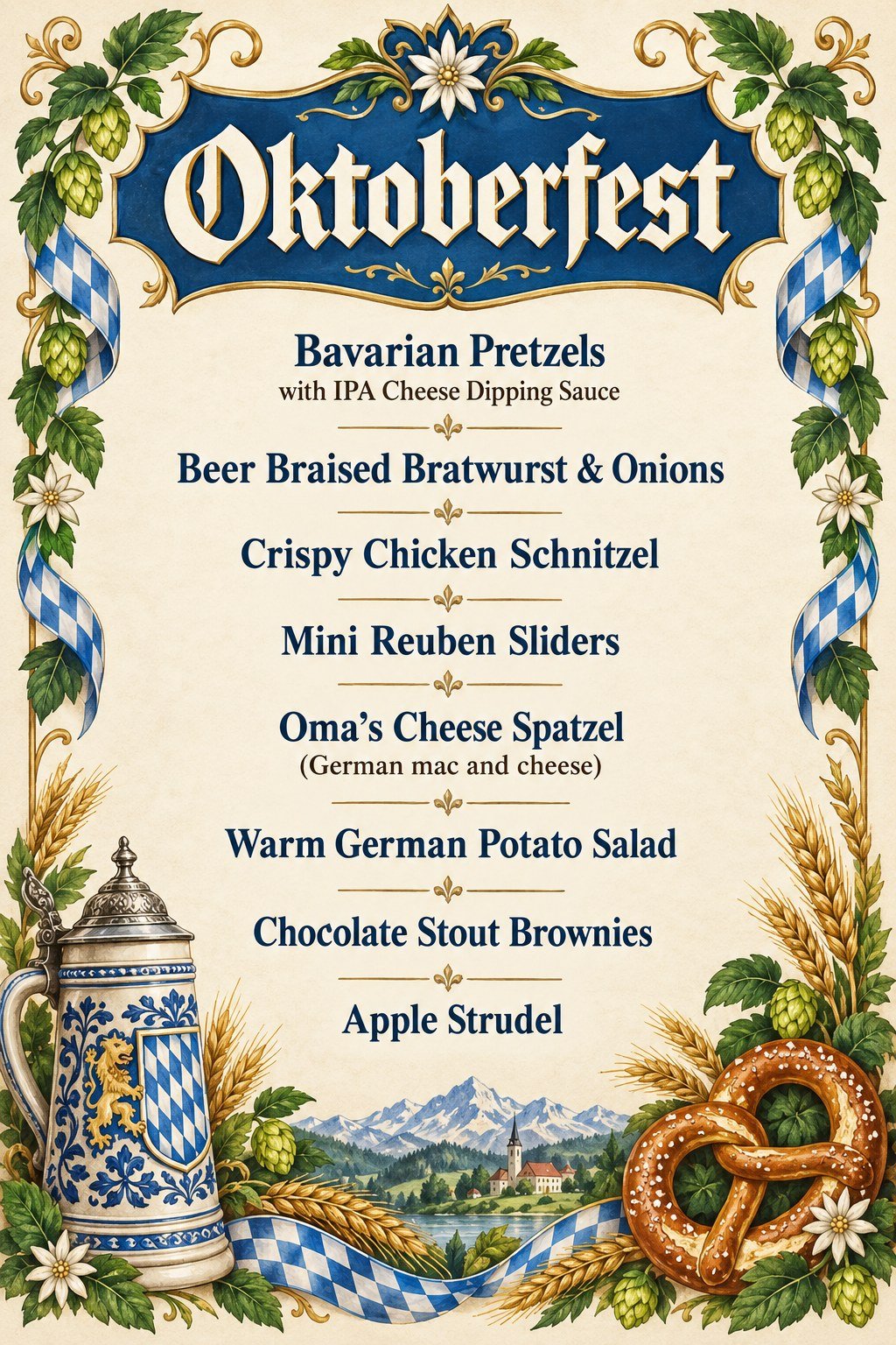 2026 Oktoberfest catering menu
