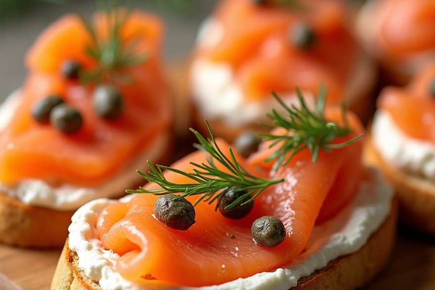 Smoked Salmon Crostini catering Denver