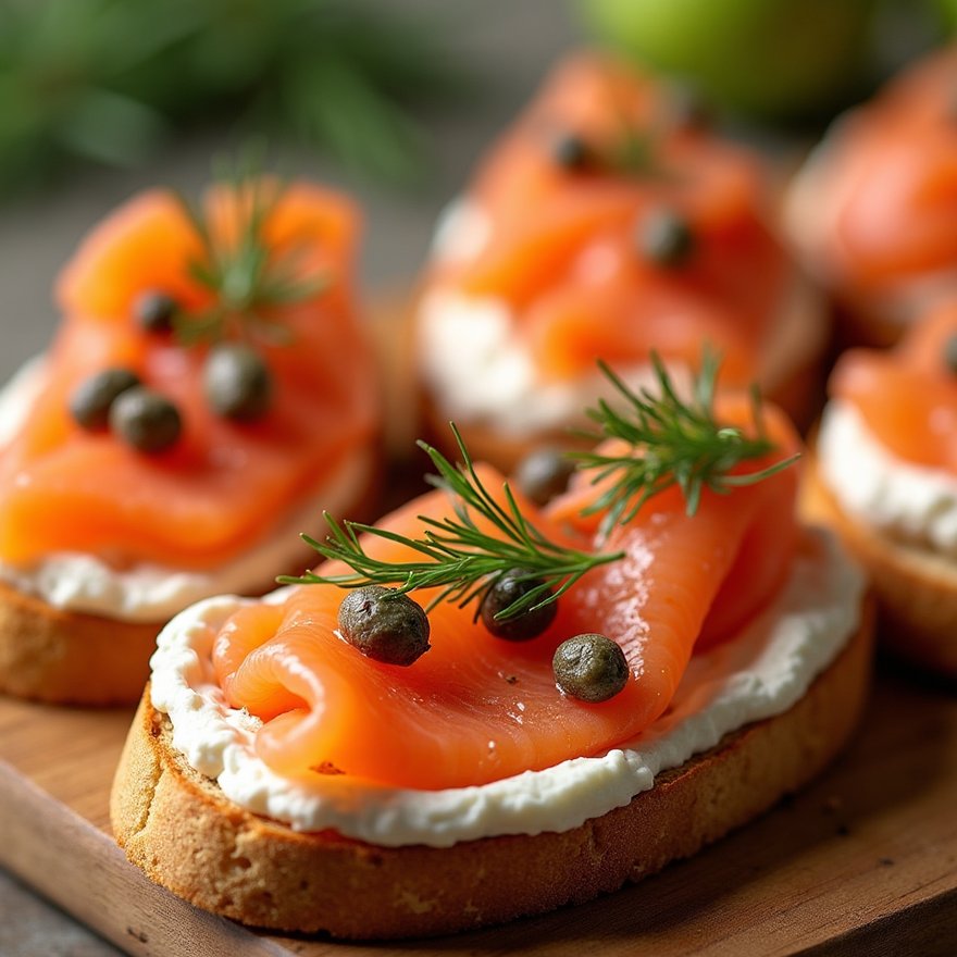 Smoked Salmon Crostini catering Denver
