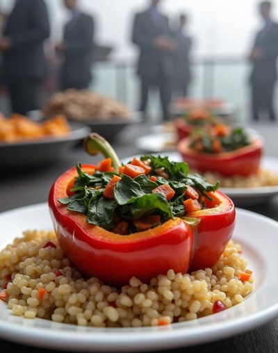 Stuffed Bell Pepper vegan catering Denver
