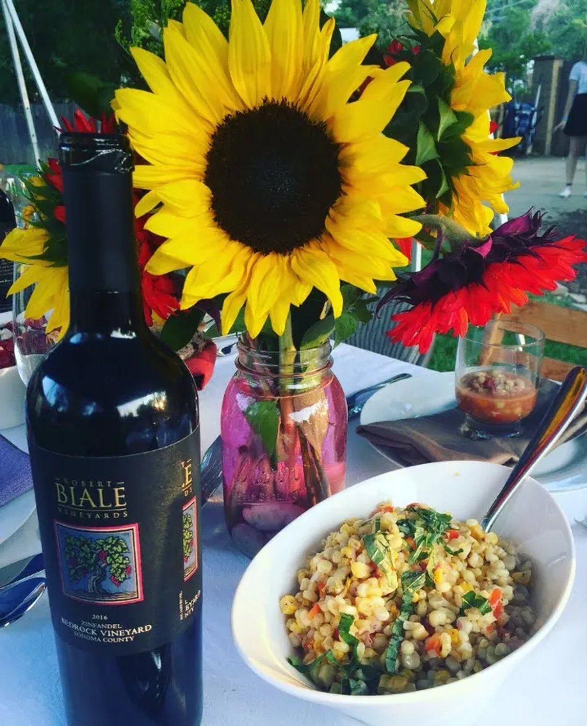 Sunflower wedding table setting Denver