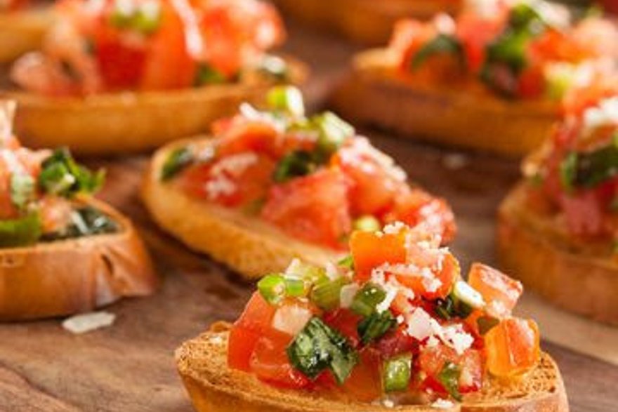 Tomato & Sweet Basil Bruschetta party platters Denver