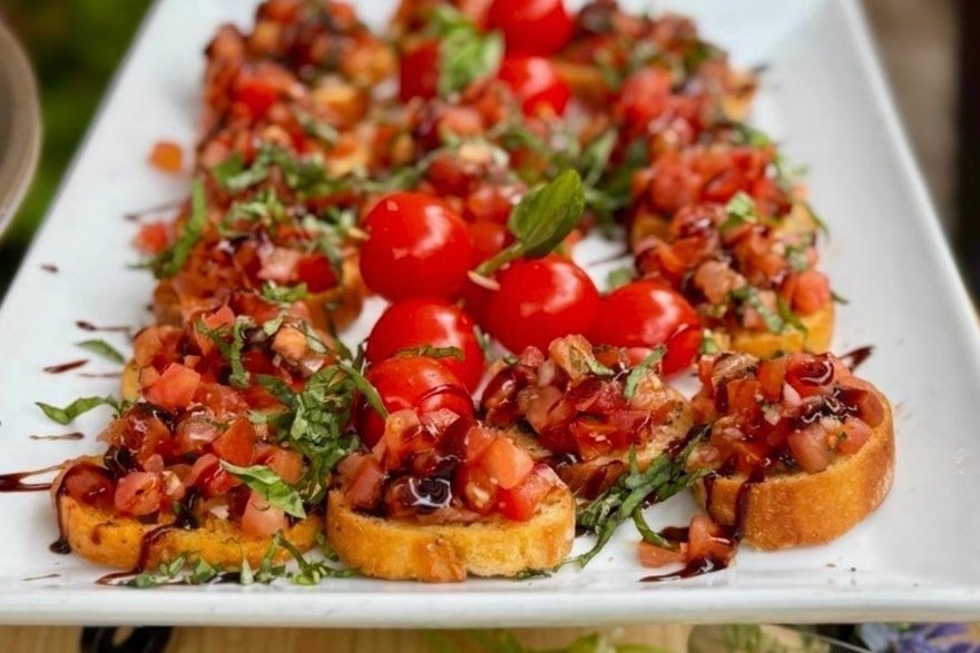 Tomato & Sweet Basil Bruschetta party platters Denver