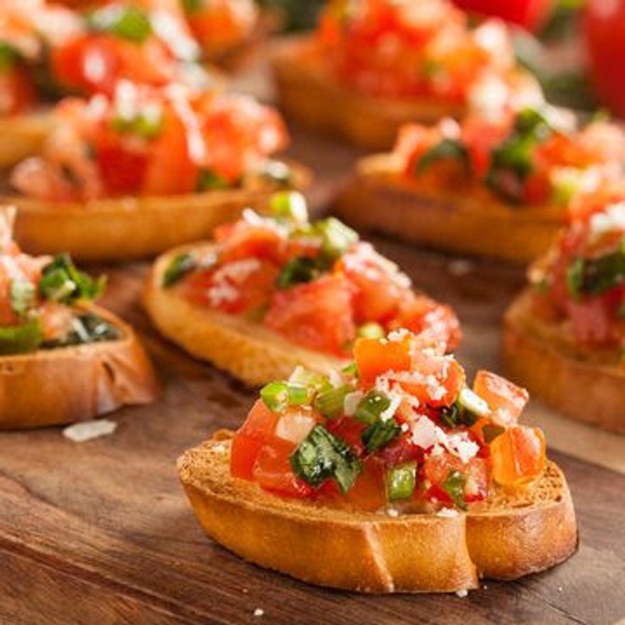 Tomato & Sweet Basil Bruschetta party platters Denver